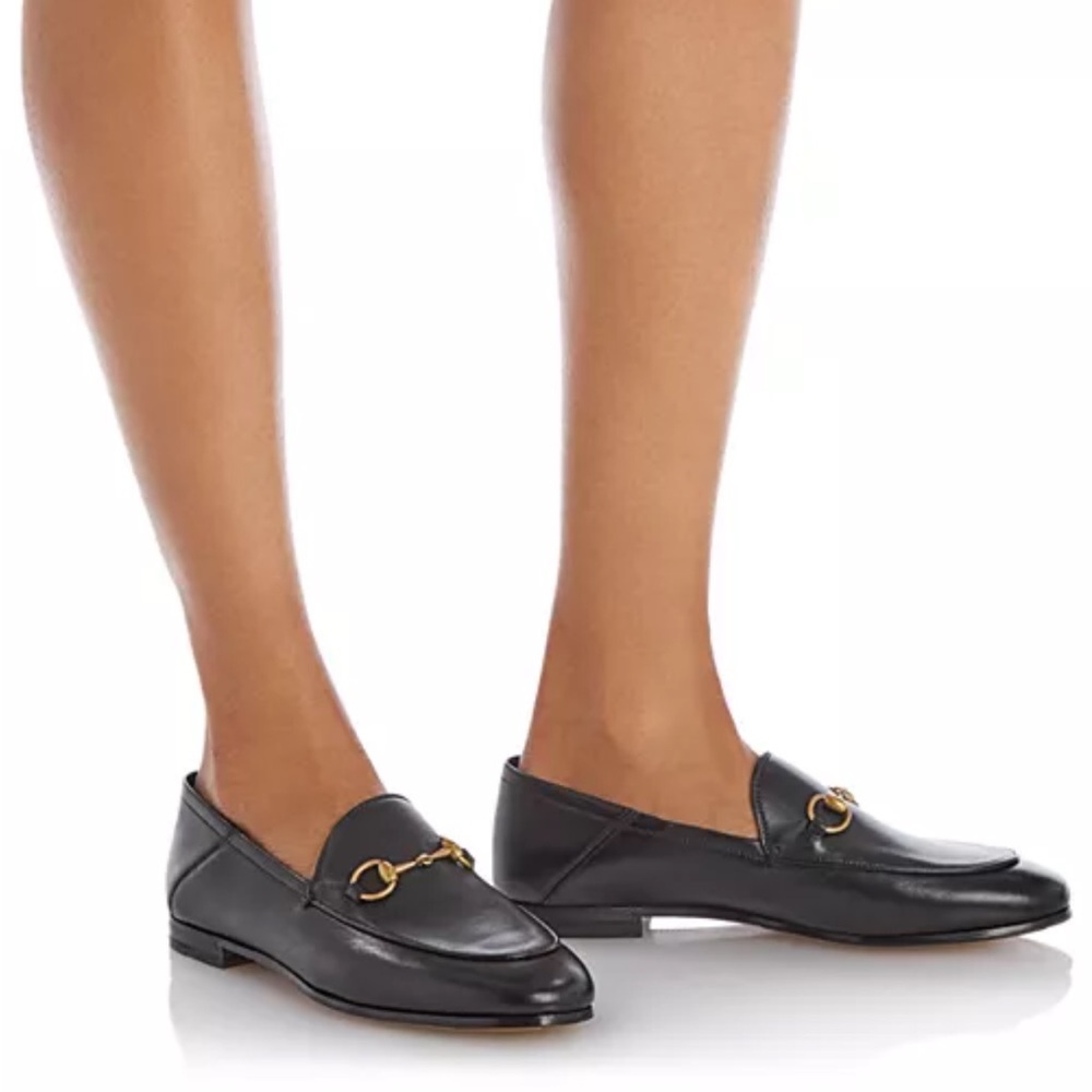 Gucci Black Brixton collapsible Leather Loafers - Picture 2 of 7